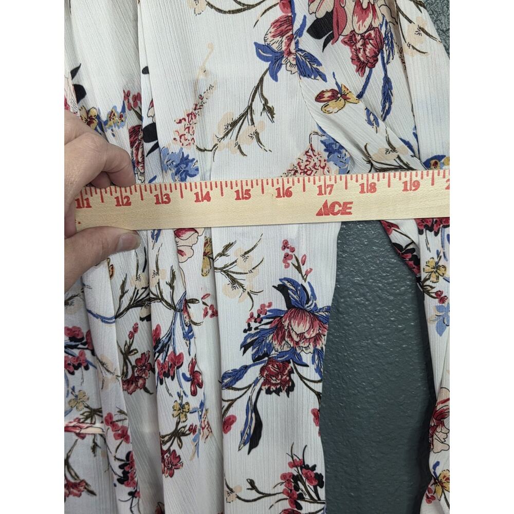 Kaii Los Angeles Top Women Small White Floral 3/4 Sleeve Cardigan - Picture 10 of 14